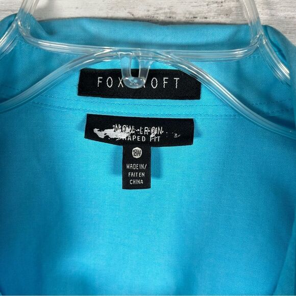 Foxcroft Cotton Womens Non-Iron Shaped Fit Size 18W Button Front 3/4 Sleeve - Picture 3 of 8